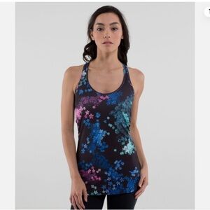 Womens Lululemon Cool Racerback CRB Tank Top Petal Pop Multi Black Floral size 6